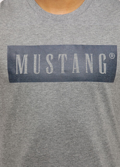 Mustang® Alex C Logo Tee - Mid Grey Melange