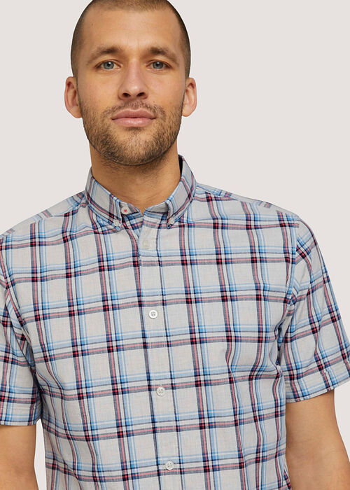 Tom Tailor® Regular Space Dye Check - Soft Offwhite Space Yarn Check
