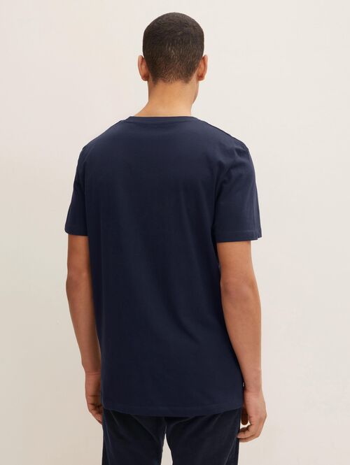 Denim Tom Tailor® T-shirt with a logo print - Sky Captain Blue