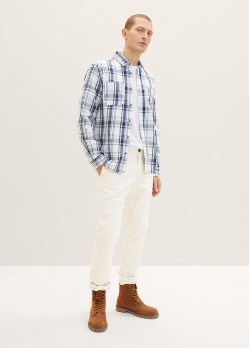 Tom Tailor® 2 pocket Shirt - Off white Indigo Check
