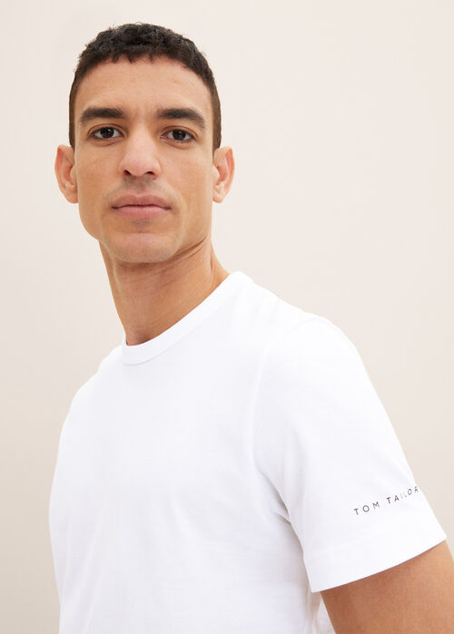 Tom Tailor® Basic t-shirt with a logo print - White