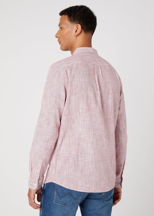 Wrangler® Long Sleeve 1 Pocket Shirt - Red Stripe