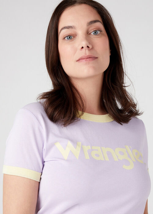Damska Koszulka Wrangler® Ringer Tee - Pastel Violet W7XAD3P26 ...