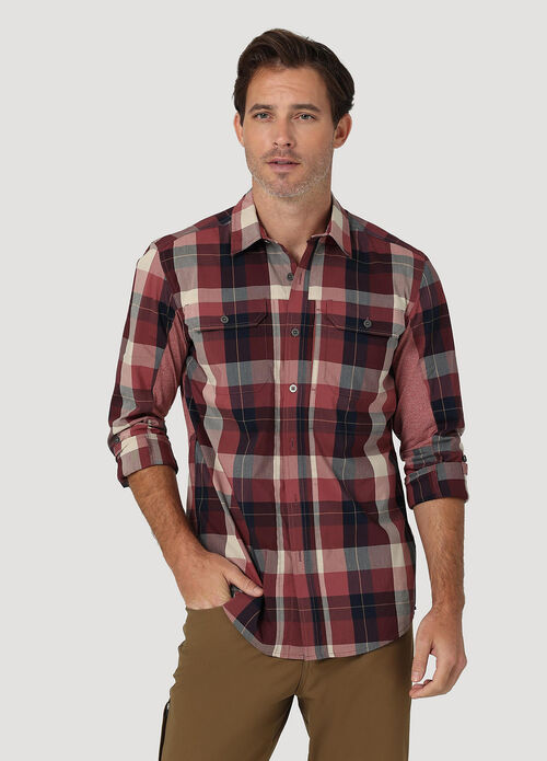 Wrangler® Mixed Material Shirt - Apple Check