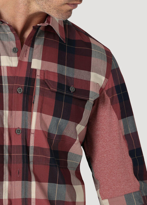 Wrangler® Mixed Material Shirt - Apple Check